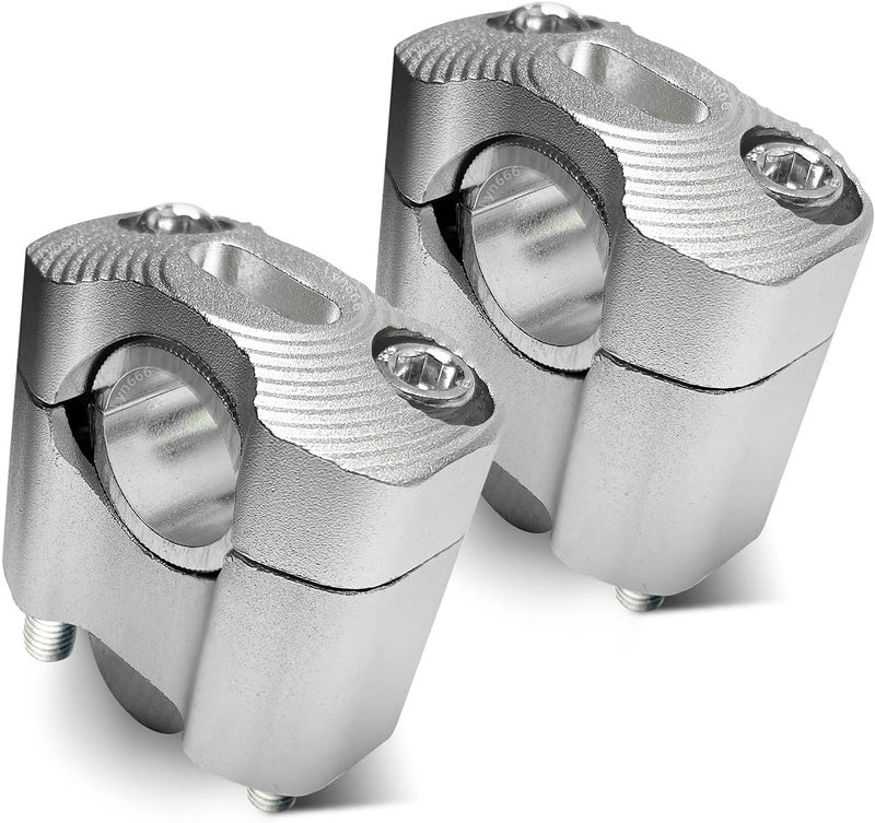 Lyn666 Motorcycle Handlebar Risers Universal Handle Bars Mount Clamps Fit for 1 1/8 inch(28mm) or 7/8 inch (22mm) Handlebar of Motorcycle Dirt Bike ATV, Silver - Image 1